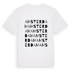 Amsterdam ordlek t-shirt – ekologisk bomull t-shirt från Pinshirt