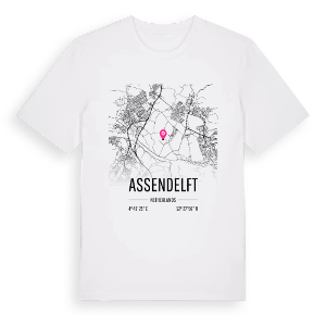 Assendelft karta t-shirt – ekologisk bomull t-shirt från Pinshirt