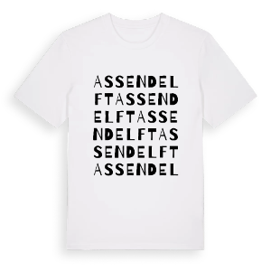 Assendelft ordlek t-shirt – ekologisk bomull t-shirt från Pinshirt