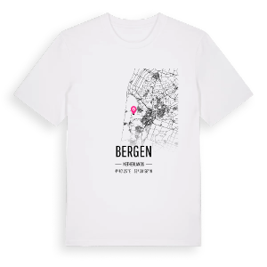 Bergen karta t-shirt – ekologisk bomull t-shirt från Pinshirt