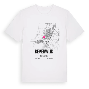 Beverwijk karta t-shirt – ekologisk bomull t-shirt från Pinshirt