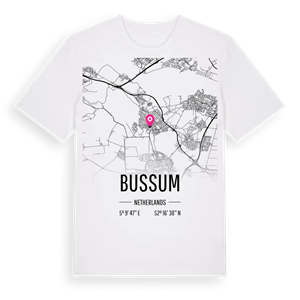 Bussum karta t-shirt – ekologisk bomull t-shirt från Pinshirt