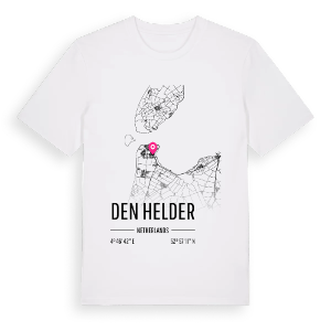 Den Helder karta t-shirt – ekologisk bomull t-shirt från Pinshirt