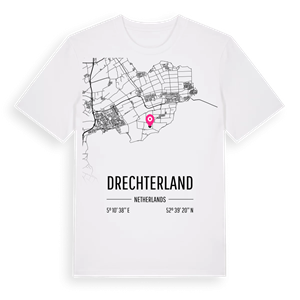 Drechterland karta t-shirt – ekologisk bomull t-shirt från Pinshirt