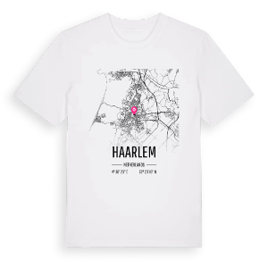 Haarlem karta t-shirt – ekologisk bomull t-shirt från Pinshirt