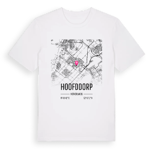 Hoofddorp karta t-shirt – ekologisk bomull t-shirt från Pinshirt
