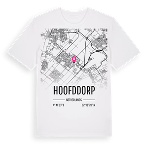 Hoofddorp karta t-shirt – ekologisk bomull t-shirt från Pinshirt