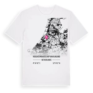 Hoogheemraadschap van Rijnland karta t-shirt – ekologisk bomull t-shirt från Pinshirt