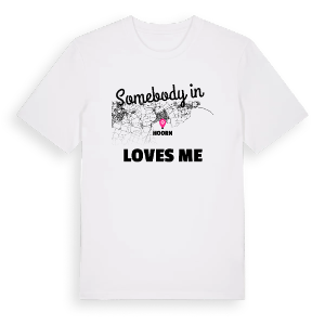 Någon i Hoorn älskar mig t-shirt – ekologisk bomull t-shirt från Pinshirt
