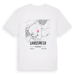 Landsmeer karta t-shirt – ekologisk bomull t-shirt från Pinshirt
