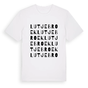 Lutjebroek ordlek t-shirt – ekologisk bomull t-shirt från Pinshirt