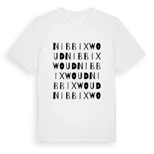 Nibbixwoud ordlek t-shirt – ekologisk bomull t-shirt från Pinshirt