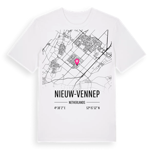 Nieuw-Vennep karta t-shirt – ekologisk bomull t-shirt från Pinshirt