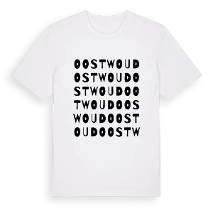Oostwoud ordlek t-shirt – ekologisk bomull t-shirt från Pinshirt