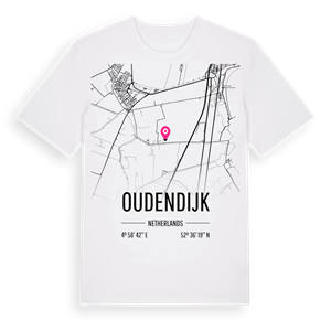 Oudendijk karta t-shirt – ekologisk bomull t-shirt från Pinshirt