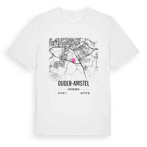 Ouder-Amstel karta t-shirt – ekologisk bomull t-shirt från Pinshirt