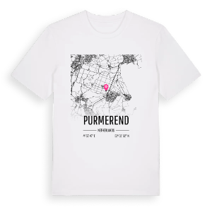 Purmerend karta t-shirt – ekologisk bomull t-shirt från Pinshirt