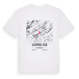 Schiphol-Rijk karta t-shirt – ekologisk bomull t-shirt från Pinshirt