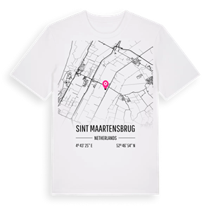 Sint Maartensbrug karta t-shirt – ekologisk bomull t-shirt från Pinshirt