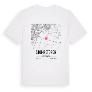 Stompetoren karta t-shirt – ekologisk bomull t-shirt från Pinshirt