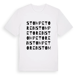 Stompetoren ordlek t-shirt – ekologisk bomull t-shirt från Pinshirt