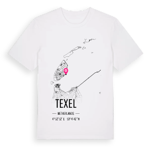 Texel karta t-shirt – ekologisk bomull t-shirt från Pinshirt