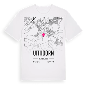 Uithoorn karta t-shirt – ekologisk bomull t-shirt från Pinshirt