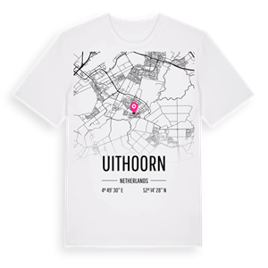 Uithoorn karta t-shirt – ekologisk bomull t-shirt från Pinshirt