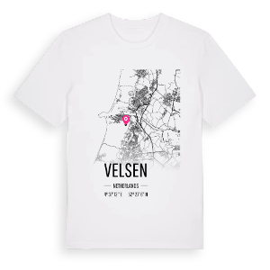 Velsen karta t-shirt – ekologisk bomull t-shirt från Pinshirt