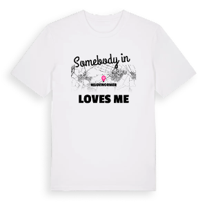Någon i Wijdewormer älskar mig t-shirt – ekologisk bomull t-shirt från Pinshirt