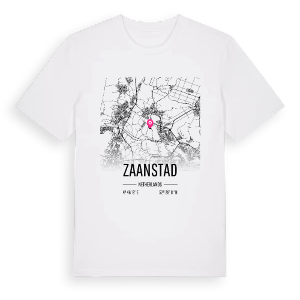 Zaanstad karta t-shirt – ekologisk bomull t-shirt från Pinshirt