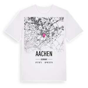 Aachen karta t-shirt – ekologisk bomull t-shirt från Pinshirt