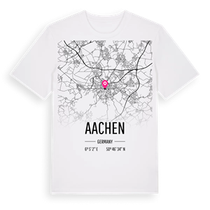 Aachen karta t-shirt – ekologisk bomull t-shirt från Pinshirt