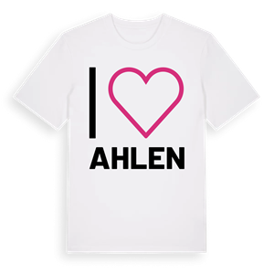 Jag älskar Ahlen t-shirt stort tryck – ekologisk bomull t-shirt från Pinshirt