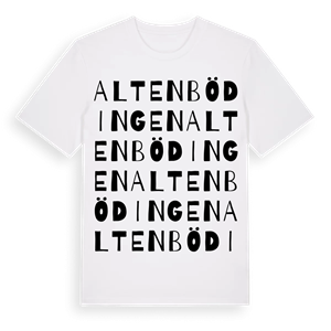 Altenbödingen ordlek t-shirt – ekologisk bomull t-shirt från Pinshirt