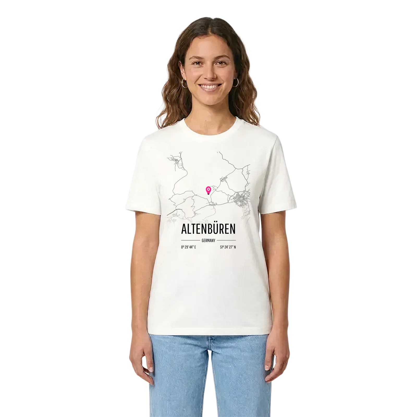 Altenbüren karta t-shirt – White, i miljö