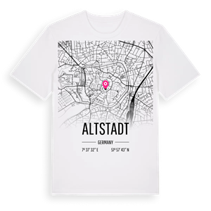 Altstadt karta t-shirt – ekologisk bomull t-shirt från Pinshirt