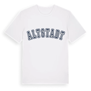 Altstadt college t-shirt – ekologisk bomull t-shirt från Pinshirt