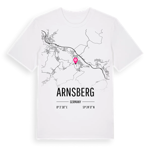 Arnsberg karta t-shirt – ekologisk bomull t-shirt från Pinshirt