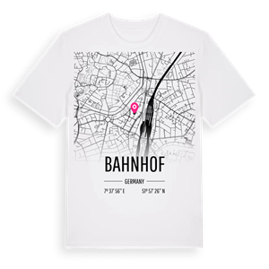 Bahnhof karta t-shirt – ekologisk bomull t-shirt från Pinshirt