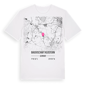 Bauerschaft Klostern karta t-shirt – ekologisk bomull t-shirt från Pinshirt