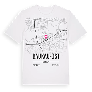 Baukau-Ost karta t-shirt – ekologisk bomull t-shirt från Pinshirt