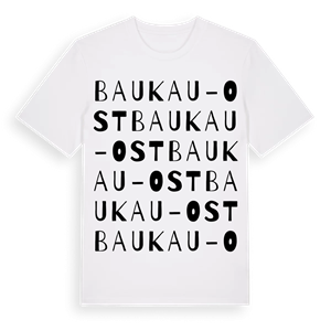Baukau-Ost ordlek t-shirt – ekologisk bomull t-shirt från Pinshirt