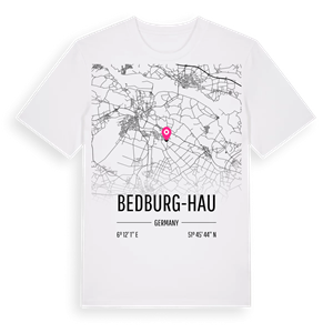 Bedburg-Hau karta t-shirt – ekologisk bomull t-shirt från Pinshirt