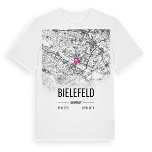 Bielefeld karta t-shirt – ekologisk bomull t-shirt från Pinshirt
