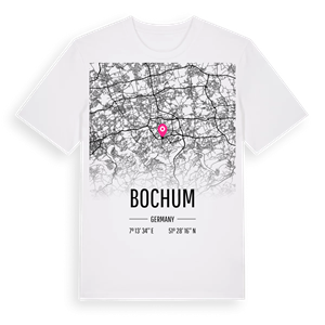 Bochum karta t-shirt – ekologisk bomull t-shirt från Pinshirt