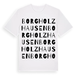 Borgholzhausen ordlek t-shirt – ekologisk bomull t-shirt från Pinshirt