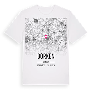 Borken karta t-shirt – ekologisk bomull t-shirt från Pinshirt