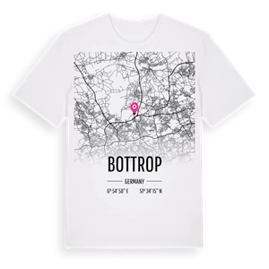 Bottrop karta t-shirt – ekologisk bomull t-shirt från Pinshirt