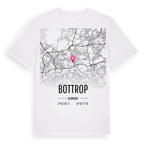 Bottrop karta t-shirt – ekologisk bomull t-shirt från Pinshirt